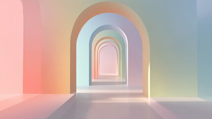 Fototapeta premium Pastel Colored Abstract Archway Interior Design