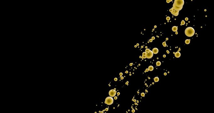 金色の泡の４Kループアニメーション：背景透過