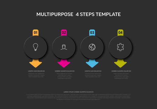 Modern Multipurpose 4 Steps Infographic Template
