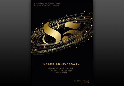 Elegant 85 Years (editable) Anniversary Celebration Poster Template