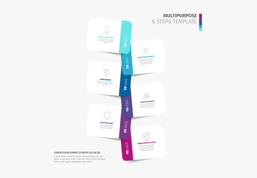 Modern 6-Step Multipurpose Infographic Template with Icons