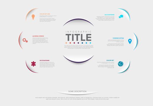 Modern Circular Infographic Template with Six Colorful Segments