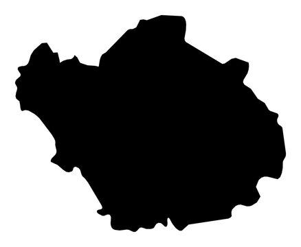 A contour map of Aube. French department silhouette