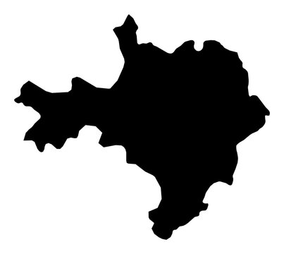 A contour map of Gard. French department silhouette