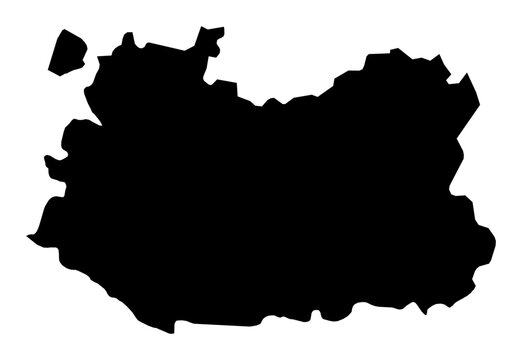 A contour map of Ciudad Real. Spanish province silhouette