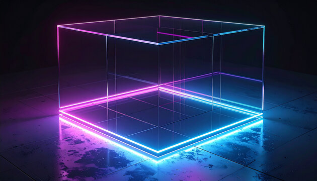 Neon kubus structuur Neon kubusstructuur