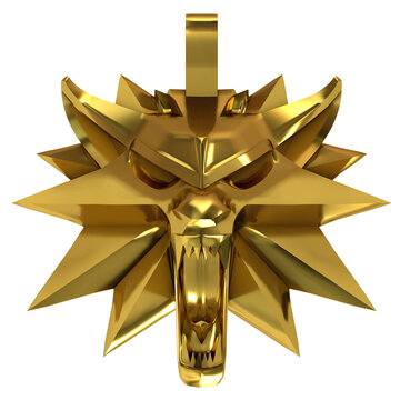 Witcher Wolf Gold Medallion