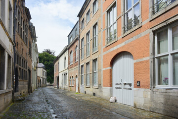 Fototapeta premium Namur, Belgium, downtown street no cars no people