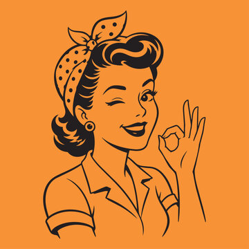 Ilustra&ccedil;&atilde;o vetorial de uma mulher bonita com la&ccedil;o na cabe&ccedil;a