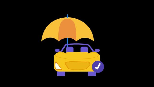 car insurance protection vehicle coverage animation alpha channel