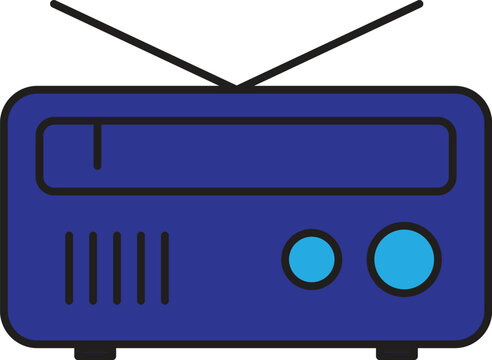 Icon radio in public relations business context, symbolizing mass communication, broadcast media
