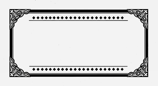 Black and white ornate border frame.