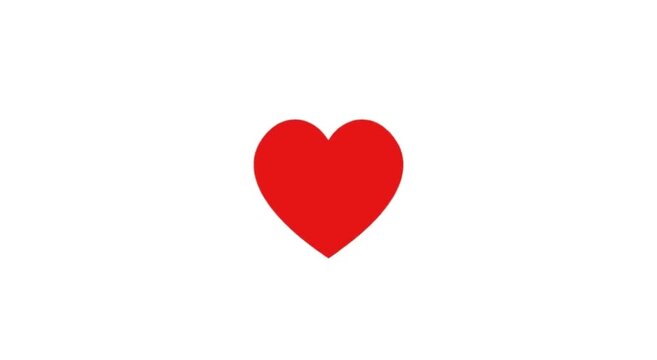A large red heart symbol is shown on a white background.