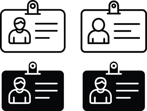 Various id badge in black and white badges cards people