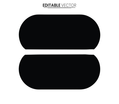 Two capsule shaped silhouettes on a white background silhouette