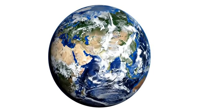 Stunning View of Planet Earth from Space Showing Continents and Clouds 1.