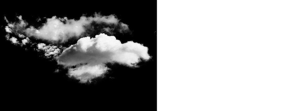 White fluffy clouds in a clear sky on a sunny day with no blue seen transparent background