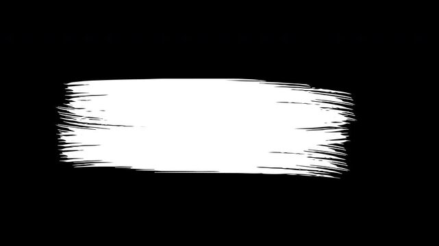 Hand Painting Ink Brush. Abstract white ink hand painted brush strokes, Alpha channel 4k video animation