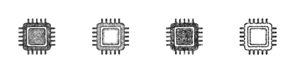 Sketch cpu icon design set © David Zydd