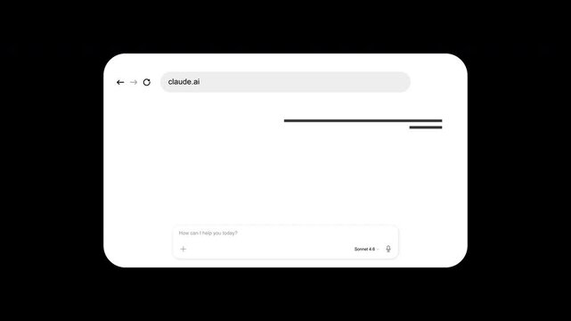Claude Ai Animated 3D Browser Concept | Alpha channel