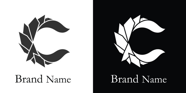Modern abstract initial 'C' logo design featuring sharp geometric segments, ideal for corporate branding, digital businesses, and contemporary identities