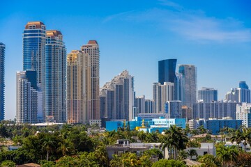 Naklejka premium Wall of condominiums Sunny Isles Beach Florida 2026
