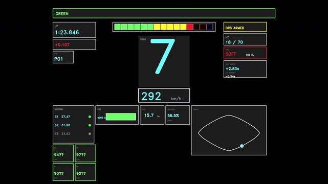 Digital Racing Telemetry HUD Element