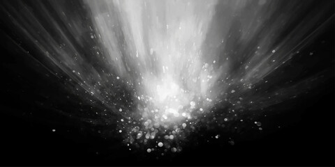 An abstract black and white background featuring a glowing galaxy nebula and starfield amidst the dark cosmic fantasy of the deep outer space universe © NAYEM