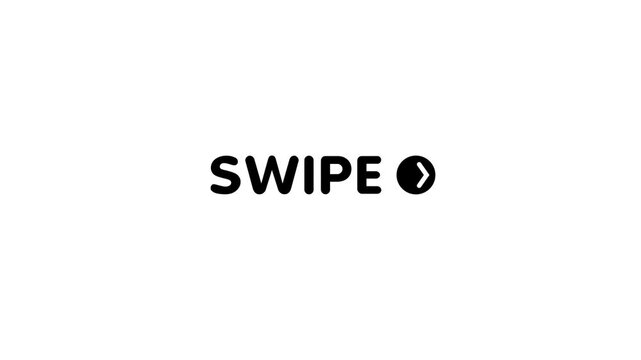 Swipe icon with checkmark on white background for app interface doodle animated 4k stock video