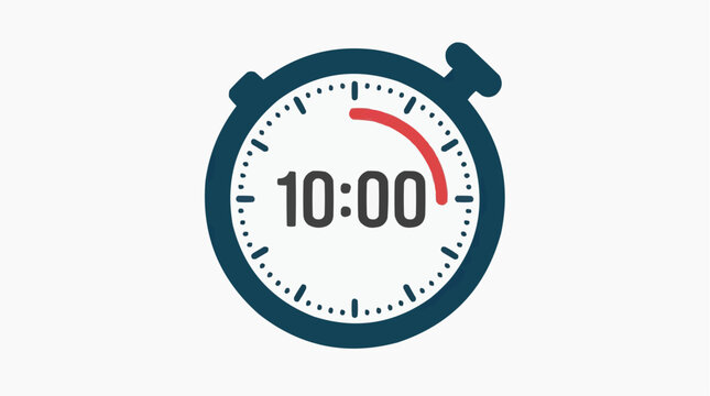 Countdown: A focused view of a classic stopwatch, poised at the ten-second mark. Captures the intensity of time, the countdown of event and the relentless march of moments. 