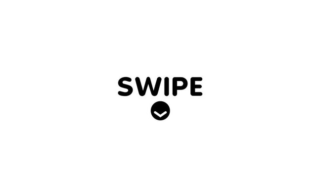 Swipe right icon with checkmark on white background for app interface doodle animated 4k stock video