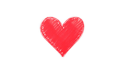 Fototapeta premium Hand-Drawn Red Heart Symbol Perfectly Isolated on Transparent Background