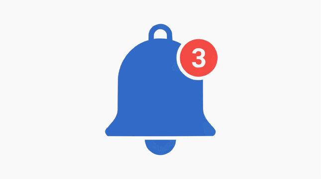 Alert Icon: A minimalist blue bell icon with a red circle indicator signaling unread notifications.