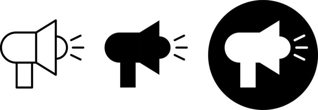 Megaphone announcement and promotion icons
