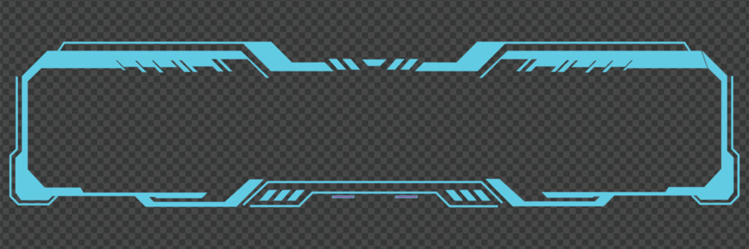 Futuristic hud frame, scifi digital interface border, cybernetic display panel, technology overlay element, vector design vector illustration