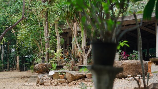 Khao phang monastery garden offering tranquil natural setting for spirituality