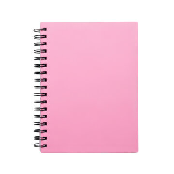 Spiral-bound pink notebook with metallic accents