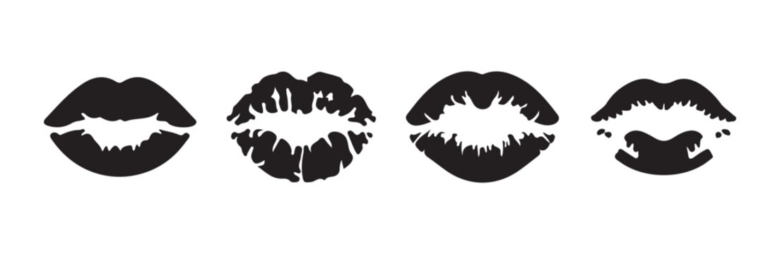 Sensual lip marks collection with detailed lipstick texture.