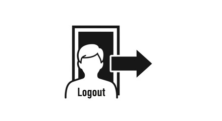 Fototapeta premium Logout icon symbol representing leaving a digital account or system.
