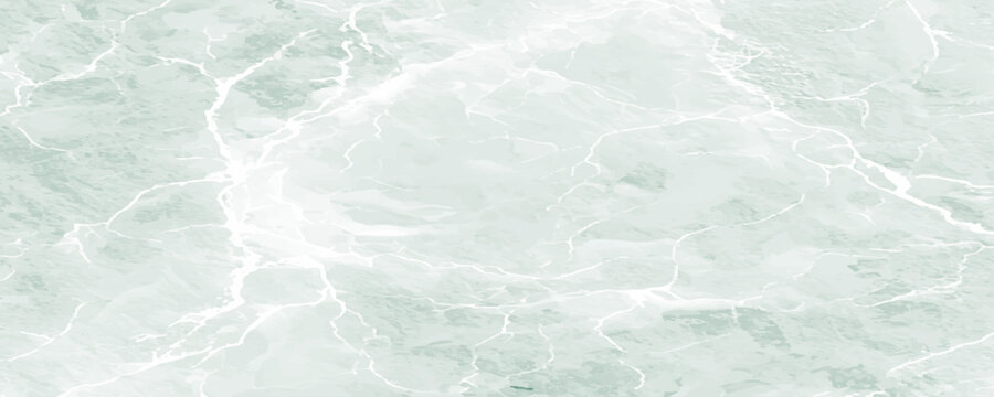 Linear green marble texture with diagonal and taupe veins, polished stone surface, architectural backdrop. Close-up of a large porcelain tile background.