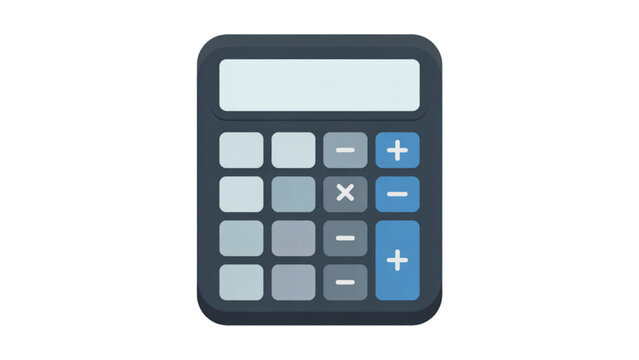 Modern calculator with blue buttons on clean background Vector