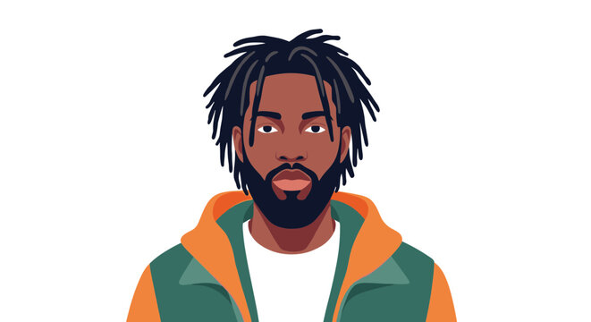 Man with dreadlocks and beard wearing hoodie