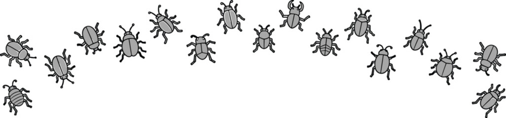 Beetle Insect Collection Vector, Hand Drawn Bug Icons Set For Entomology And Nature Design, vector illustration © Amazing2026