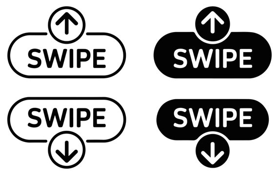 swipe arrow navigation button icon set