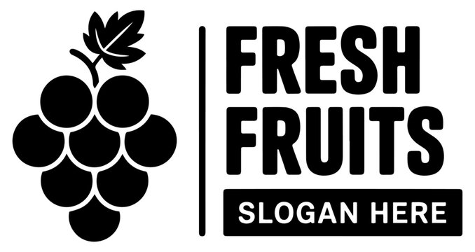 fresh fruit logo label organic food icon