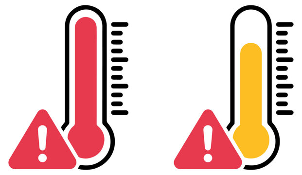thermometer warning temperature hot cold weather icon