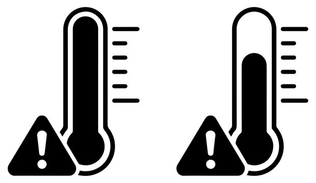 thermometer warning temperature hot cold weather icon