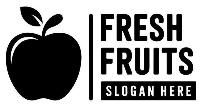fresh fruit logo label organic food icon