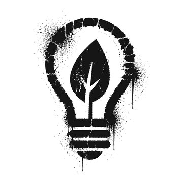 Eco-friendly light bulb with leaf inside, symbolizing green energy and sustainable ideas, eco concept