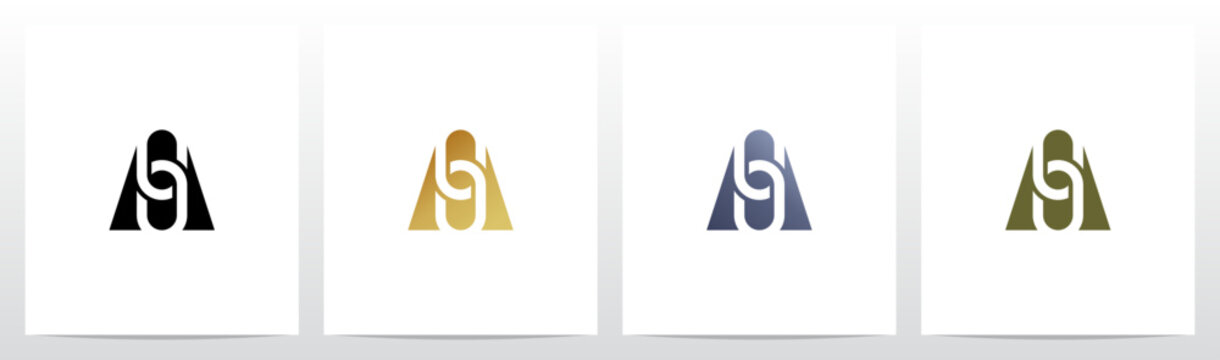 Chain Link Negative Space Letter Initial Logo Design A